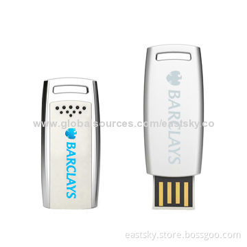 Swivel Mini USB Flash Drive, Stainless Steel with High-quality UDP, 64MB to 32GB Memory Capacities